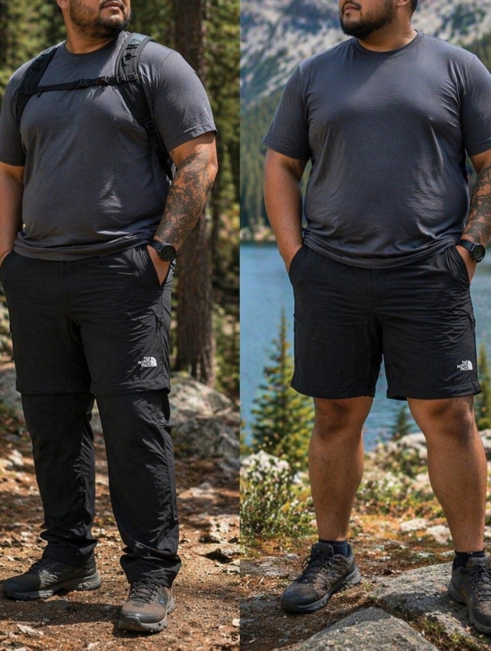 The North Face Convertible FlashDry Hiking Pants Shorts Water Repellent Zip-off
